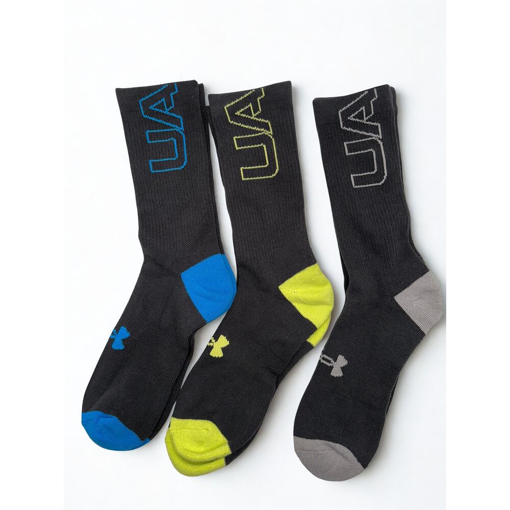 Under Armour Men's Cushioned Crew Performance Socks 3 Pairs - Large